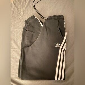 Adidas Kids Dark Gray Joggers with White Stripes